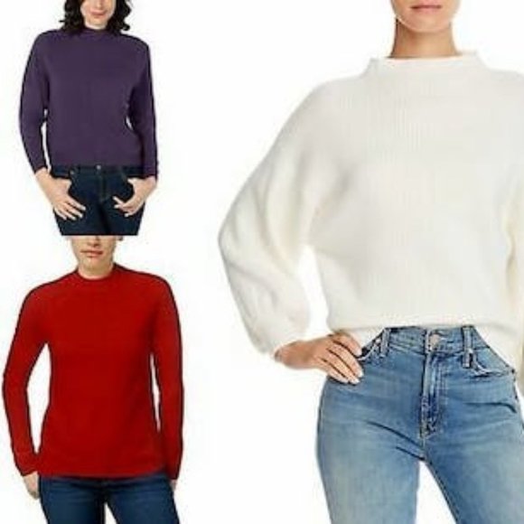 KAREN Scott Womens Ribbed Trim Mock Neck Pullover Sweater, Choose Sz/Color - Picture 1 of 6